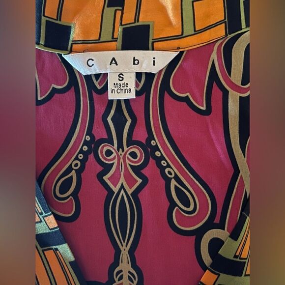 Cabi 100% silk tunic mini dress colorful print size small style #223 - Picture 4 of 6